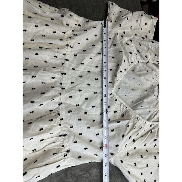 MADEWELL Womens Beige Cotton-Linen Lorelei Mini Dress NEW Clip-Dot Small - Picture 8 of 13